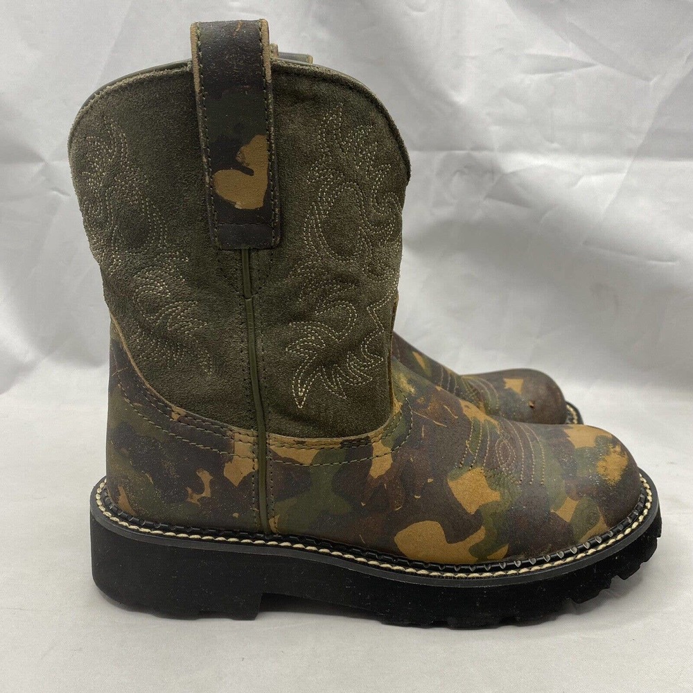 Ariat Fat baby Camouflage Sparkle Roper Boots 16860 Women’s Size 6.5 B